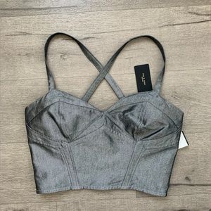 Rag and Bone Silver Crop Top NWT!